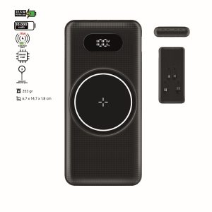 POLLY POWERBANK SİYAH 10.000 MAH 22,5W PD HIZLI ŞARJ 15,5W MAGSAFE